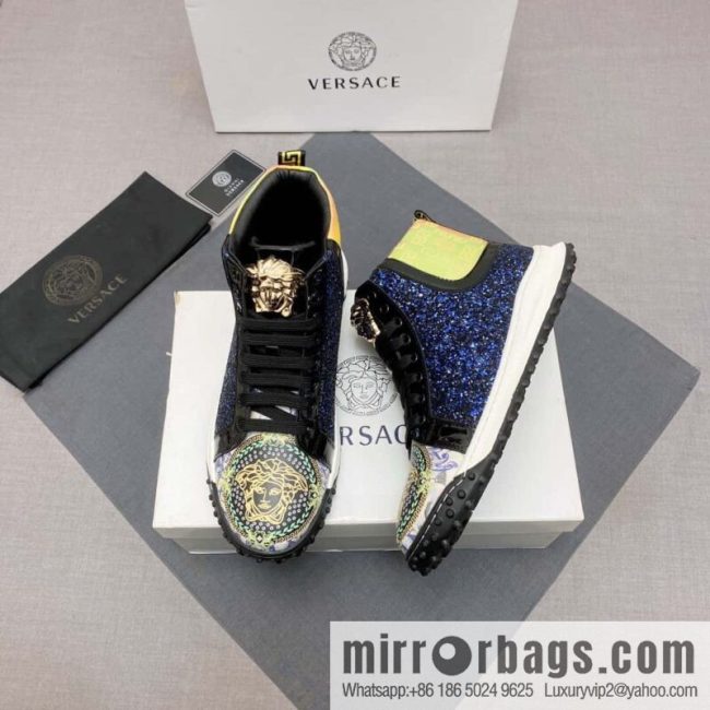 [Versace VERSACE] 2023 Classic low-top lazy model, Vasaki embossing pattern, Lefu model, casual sports shoes