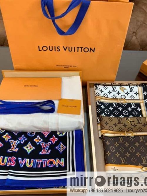 LV Louis Vuitton graffiti style Pop print ABC Monogram silk square scarf M76126