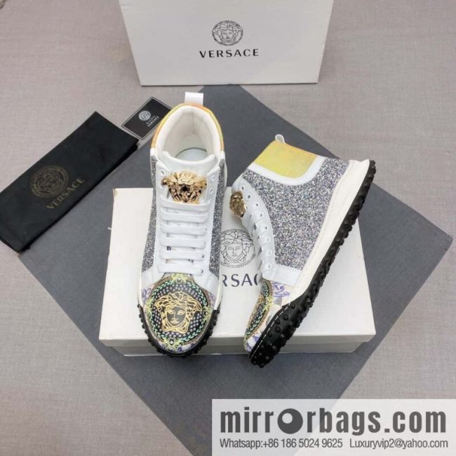 [Versace VERSACE] 2023 Classic low-top lazy model, Vasaki embossing pattern, Lefu model, casual sports shoes