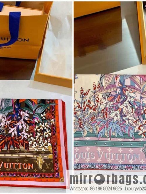 LV Louis Vuitton City Mouse and Country Mouse 100% Silk Scarf M76124