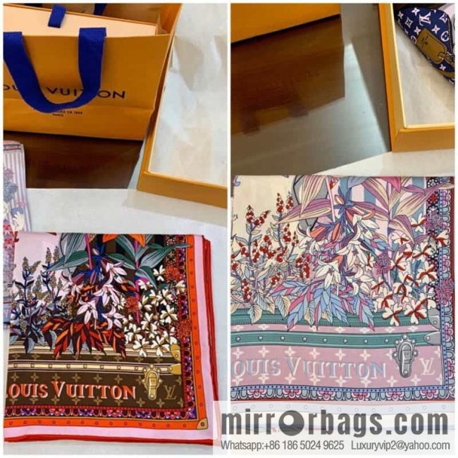LV Louis Vuitton City Mouse and Country Mouse 100% Silk Scarf M76124