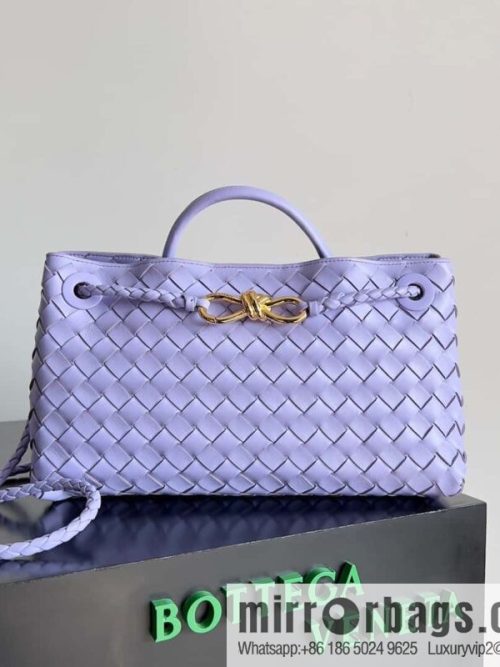 Bottega Veneta\'s new horizontal Andiamond handbag, model number: 754990 crystal purple.