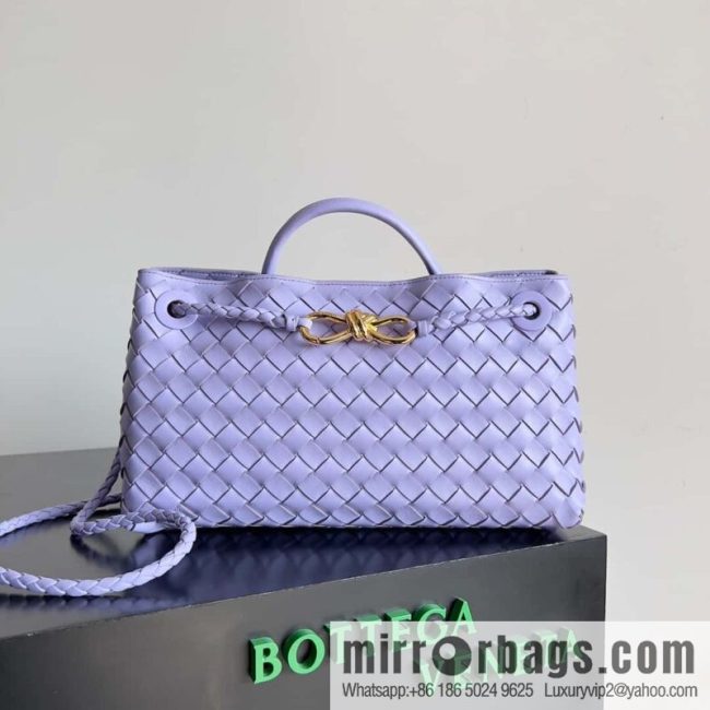Bottega Veneta\'s new horizontal Andiamond handbag, model number: 754990 crystal purple.