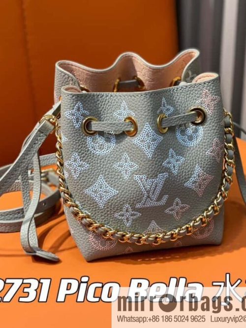 [Original order boutique] M82731 light gray, full leather mini bucket bag series Pico Bella bucket bag gray/gradual change (cut-out)