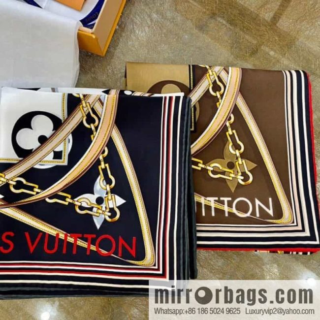 LV Louis Vuitton 100% Silk Perfect Match Silk Scarf M76649