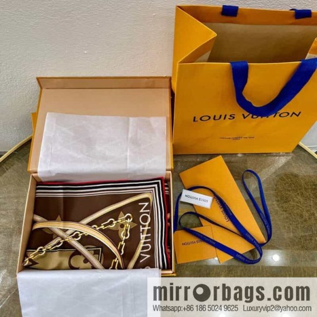 LV Louis Vuitton 100% Silk Perfect Match Silk Scarf M76649 - Image 2