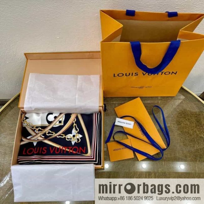 LV Louis Vuitton 100% Silk Perfect Match Silk Scarf M76649 - Image 3