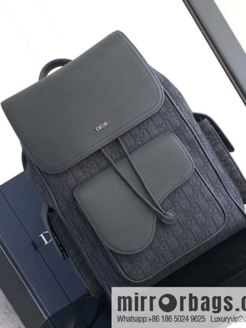 DIOR Oblique printed saddle backpack