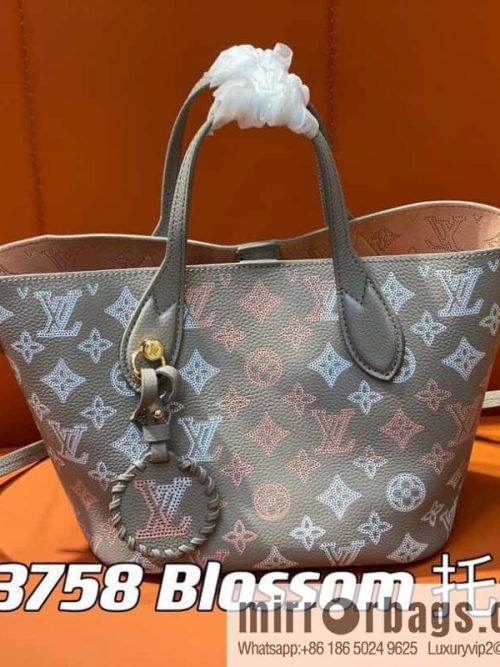 [Original order boutique] M23758 light gray, full leather bucket bag series Blossom small tote bag, gray gradual change (cut-out)