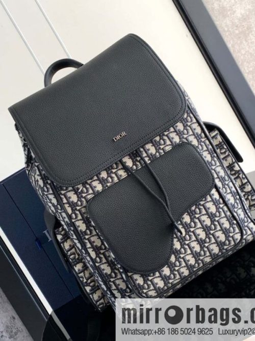 DIOR Oblique printed saddle backpack