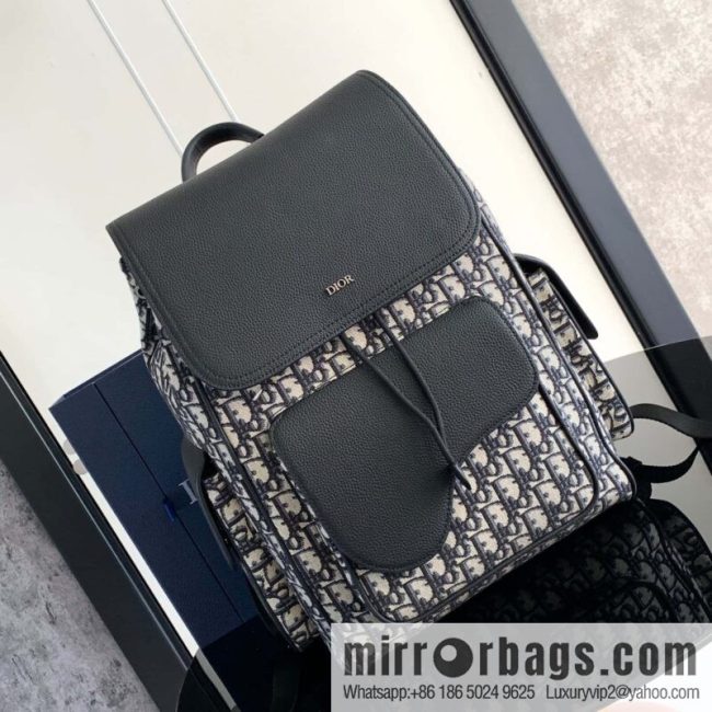 DIOR Oblique printed saddle backpack