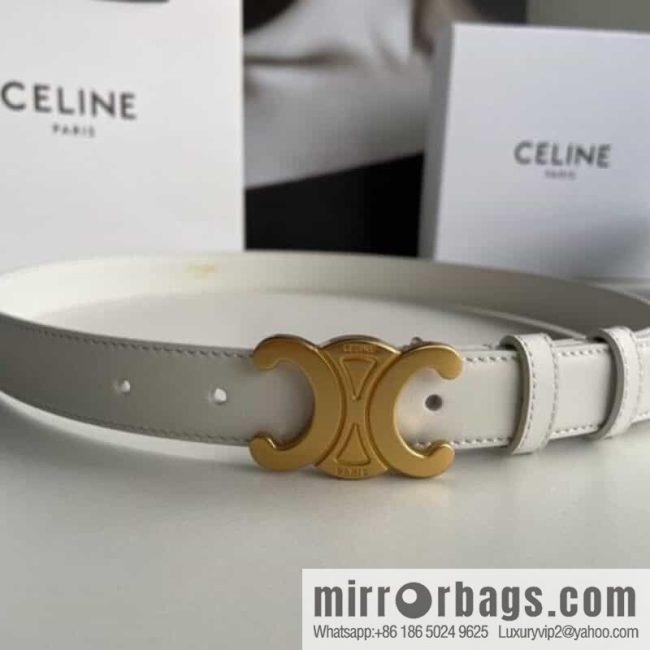 CELINE Arc de Triomphe logo gold buckle trendy belt 2.5cm - Image 2