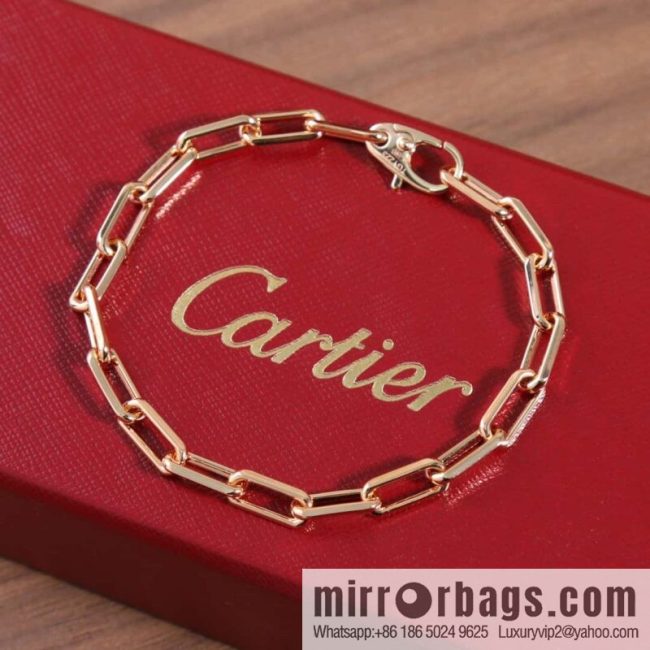☀️Cartier SANTOS DE CARTIER chain ⛓ bracelet ☀️ V gold, bracelet 19cm (suitable for 16-18cm)