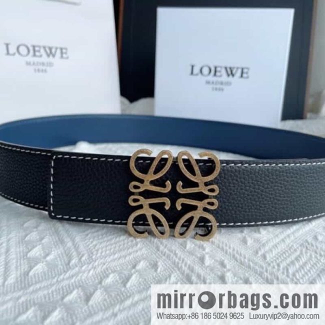 LOEWE, logo metal buckle retro double-sided cowhide belt 4.0 - Image 3