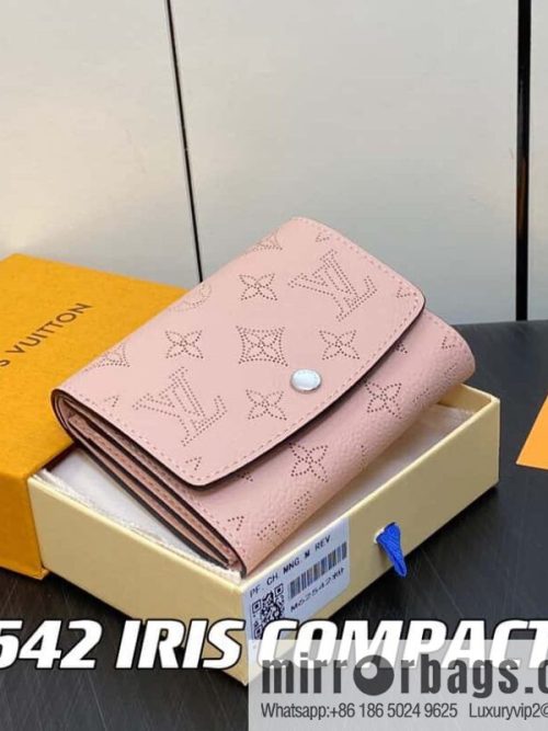 [Original single boutique] M62542 pink full leather flip wallet series IRIS COMPACT wallet
