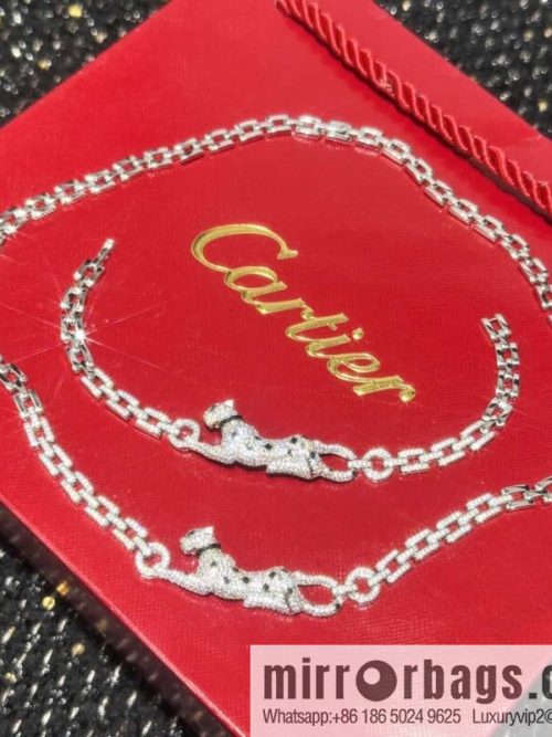 ☀Cartier Cartier Jungle Series Full Diamond Leopard Bracelet, Necklace ☀