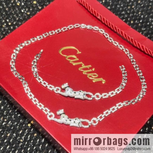 ☀Cartier Cartier Jungle Series Full Diamond Leopard Bracelet, Necklace ☀