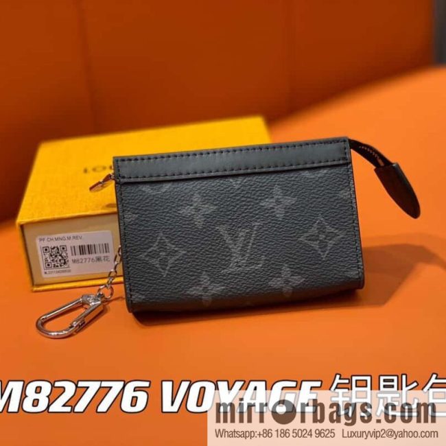 [Original order boutique] M82776 black flower, key bag wallet series, new VOYAGE key bag in autumn and winter
