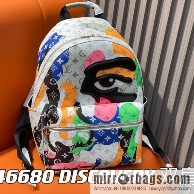 [Original single boutique] M46680 white eye backpack series DISCOVERY small backpack