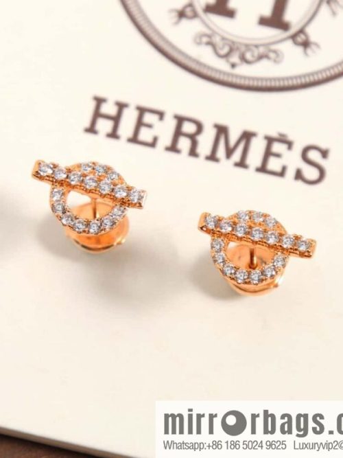 New, Hermès HERMES full diamond OT stud earrings, necklaces.