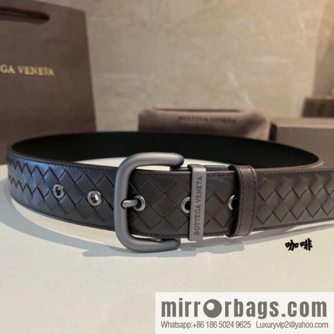 BottegaVeneta 2022 new cowhide woven men\'s 4.0cm belt - Image 4