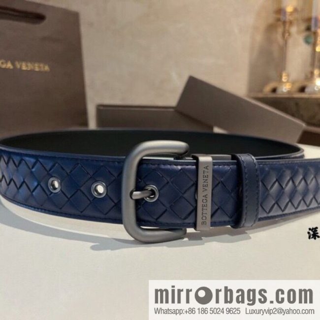 BottegaVeneta 2022 new cowhide woven men\'s 4.0cm belt - Image 3