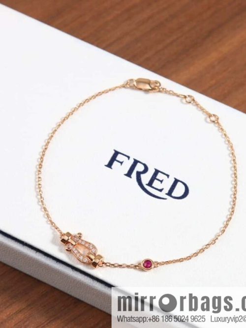 Fred Full Diamond Horseshoe Pink Diamond Bracelet, Necklace