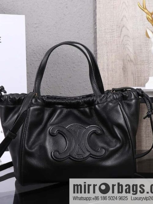 [Premium quality, all-steel hardware 】𝗖𝗘𝗟𝗜𝗡𝗘 new full leather drawstring bag small model: 111013