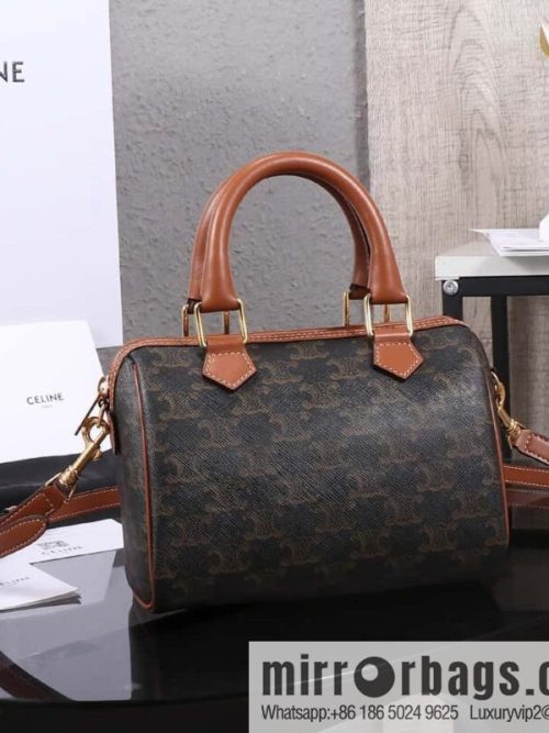 [Premium quality, all-steel hardware] Small logo printed cow leather (fabric) Boston bag, tan 113772 Number: 197588