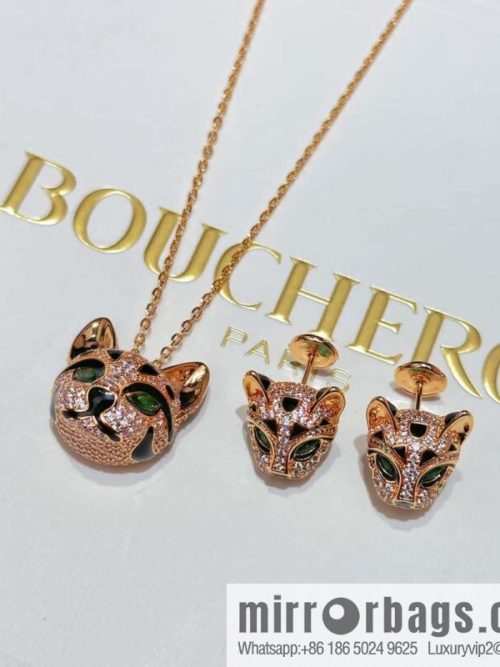 ☀New BOUCHERON/Boucheron Full Diamond Chinchilla Necklace, Earrings ☀