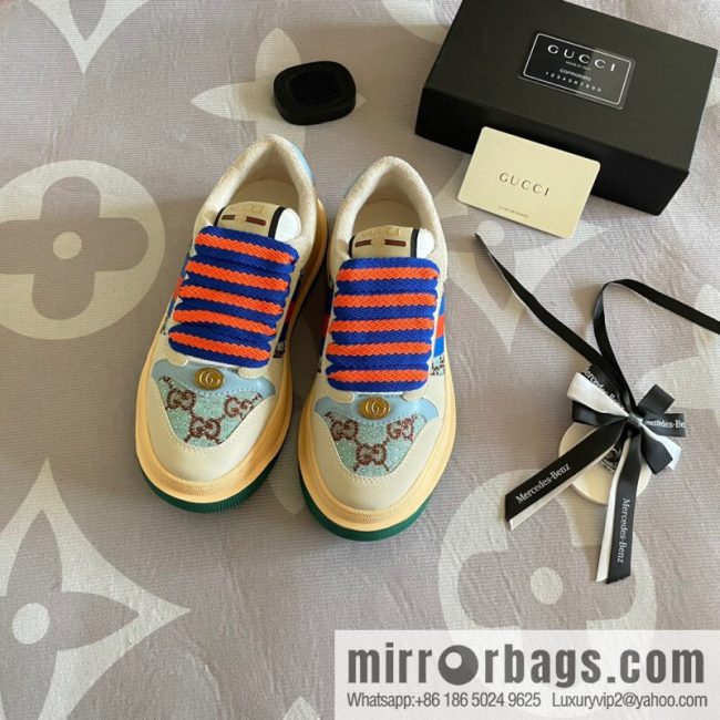 🐰🐰GUCCI Gucci 2023 Gucci ribbon platform dirty shoes, Gucci Mac 90 casual series