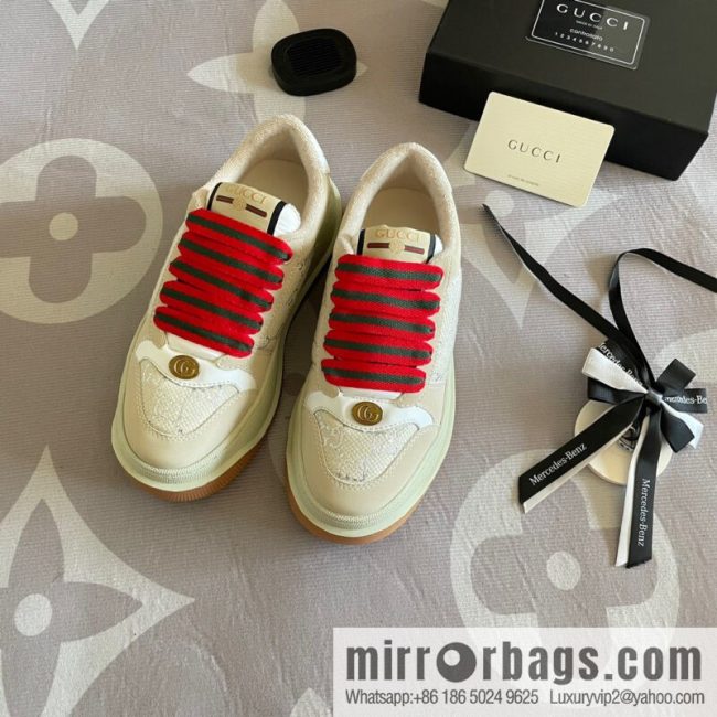 🐰🐰GUCCI Gucci 2023 Gucci ribbon platform dirty shoes, Gucci Mac 90 casual series