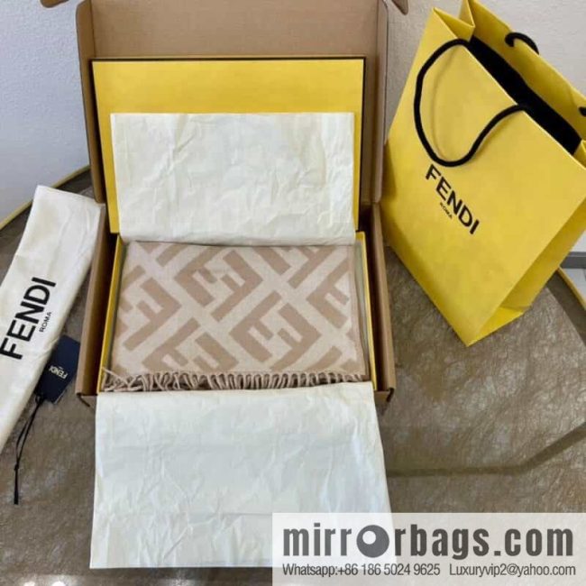 FENDI Fendi Classic FF Logo Cashmere Scarf FXT260 - Image 2