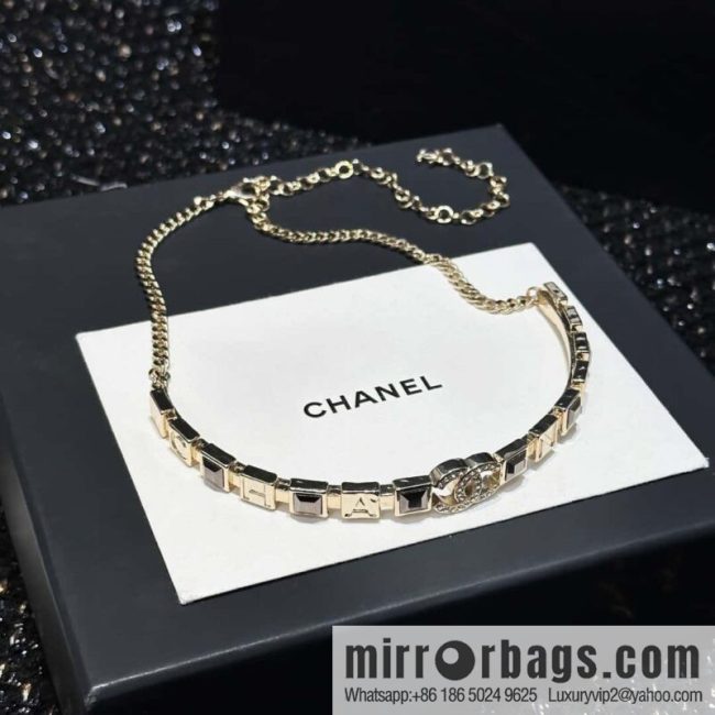 ☀️New ☑️ Chanel Double C Square Diamond Collar Necklace ☀️