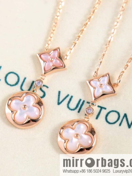 ❗️New ❗️ Q94355 ☀ Louis Vuitton LV COLOR BLOSSOM rhombus shell necklace