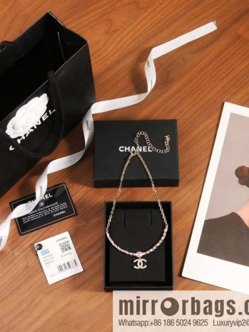 ❗️New ❗️ Chanel necklace ☀️ new ☑️ Chanel double c pink diamond twist necklace ☀️