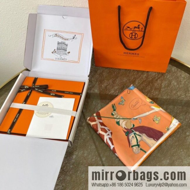Hermes \"Hermes Dynamic Sharing\" 100% silk scarf - Image 4