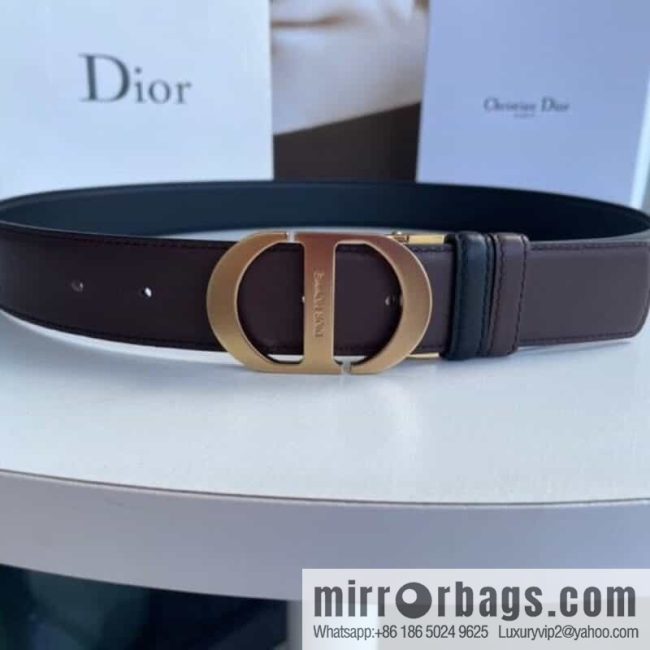 DIOR Dior, imported first layer cowhide matte texture metal buckle men\'s waist practical and embellished belt - Image 3
