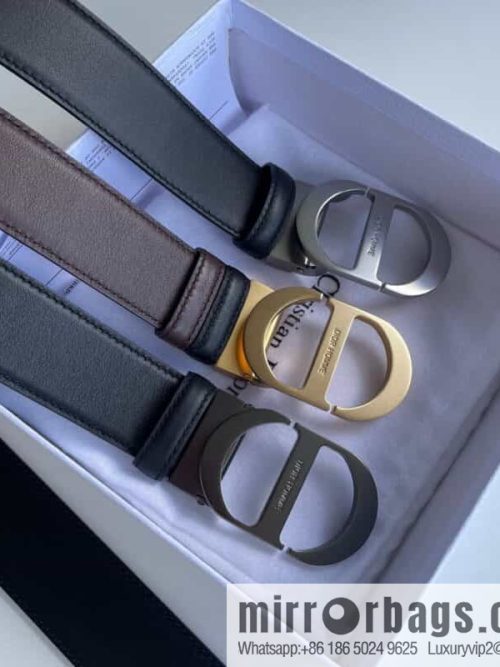 DIOR Dior, imported first layer cowhide matte texture metal buckle men\'s waist practical and embellished belt
