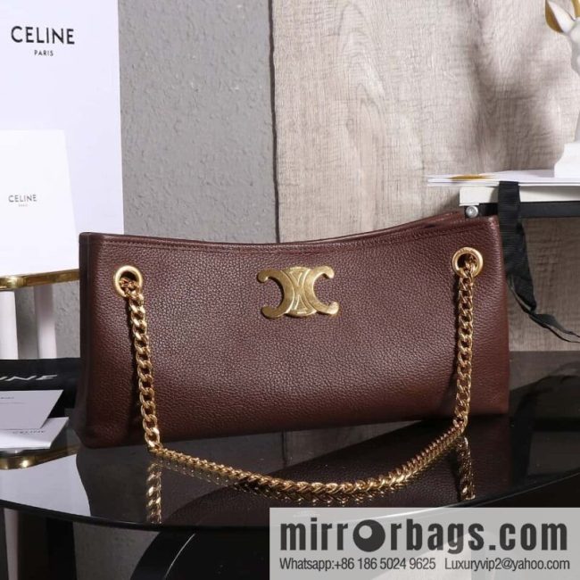 [Premium quality, all steel hardware] CELIN_E23 | NEWSPAPER TRIOMPHE SOFT soft cow leather (fabric) chain bag number: 114253