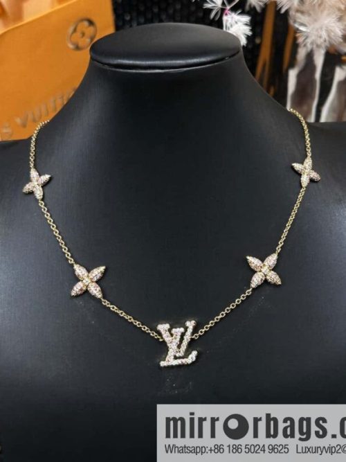 ❗️New ❗️ M01480 ☀ Louis Vuitton LV ICONIC TRESOR Full Diamond Pink Diamond Necklace ☀
