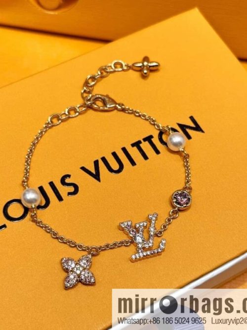 ❗️New ❗️ M1220A ☀ Louis Vuitton LV ICONIC TRESOR Full Diamond Pink Diamond Bracelet ☀