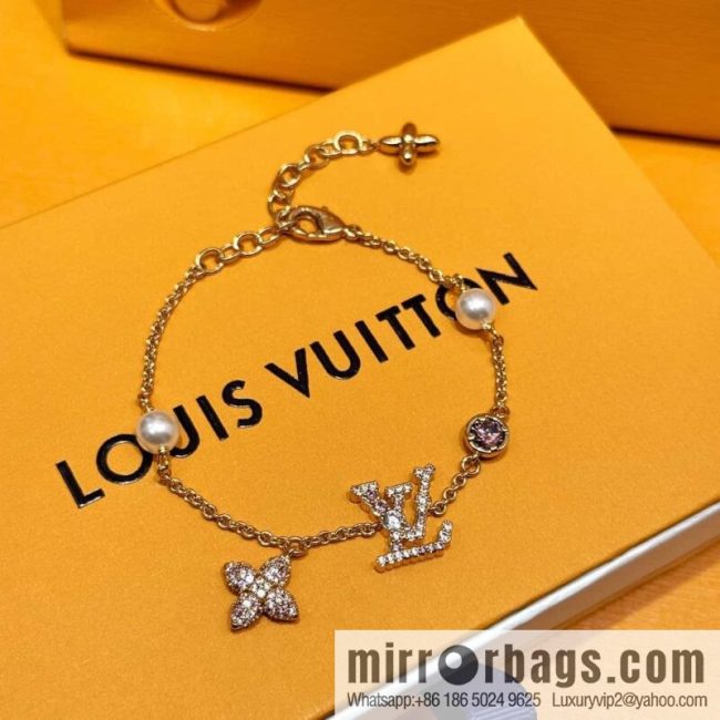 ❗️New ❗️ M1220A ☀ Louis Vuitton LV ICONIC TRESOR Full Diamond Pink Diamond Bracelet ☀