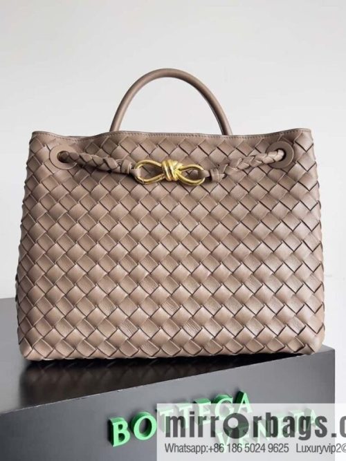 BV Bottega Veneta2023 new Andiamo woven handbag, medium, model number: 743572 khaki