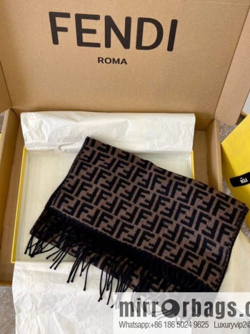 FENDI Fendi FF small letter jacquard 100% wool scarf FXS366