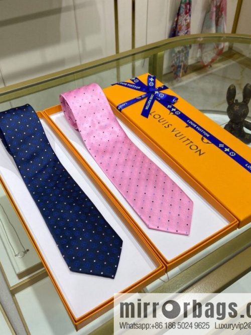 LV Louis Vuitton [L Polka Dot Tie] 100% Top Jacquard Silk Tie M78752