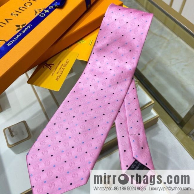 LV Louis Vuitton [L Polka Dot Tie] 100% Top Jacquard Silk Tie M78752 - Image 3