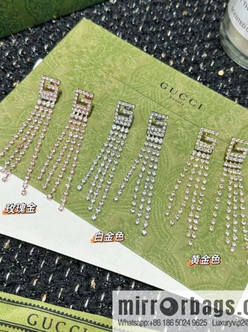 ❗️New ❗️☀ New Gucci Gucci G letter full diamond tassel stud earrings ☀