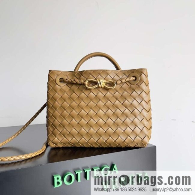 BV\'s 2023 new Andiamond tote bag small model number: 743568 mustard green.