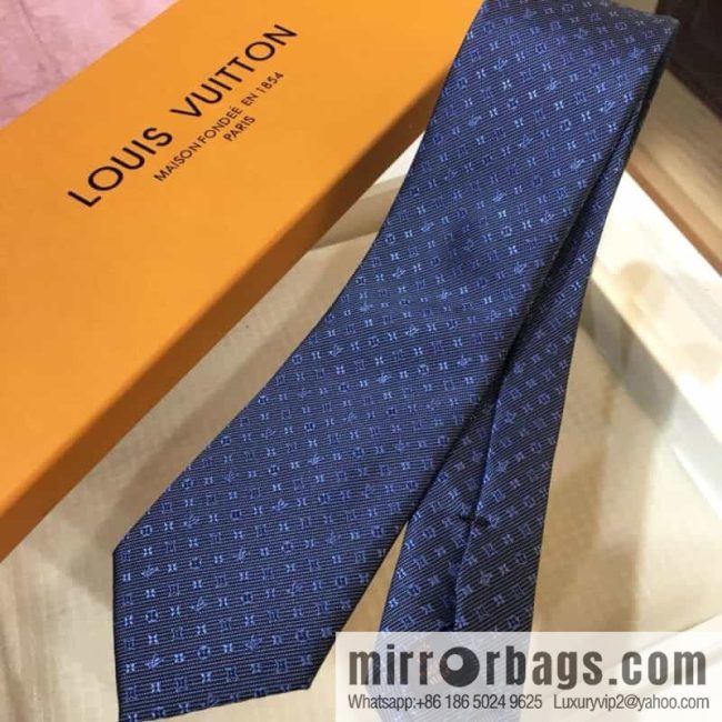 LV Louis Vuitton 100% top jacquard silk L-pattern tie - Image 2